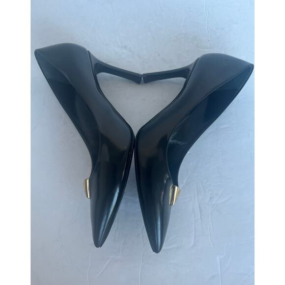 Louis Vuitton Heartbreaker Black Leather Slip On Stiletto Heel Pump Shoes Sz 5 - Picture 5 of 13